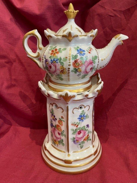 Paris Porcelain Teapot Teapot Louis XV Style-photo-3