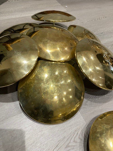 Paire d'Appliques Goffredo Reggiani Métal Doré-photo-4