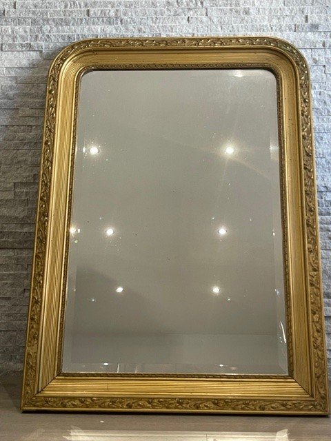 Miroir Cheminee Dore 1900 Decor Floral Art Nouveau 1900-photo-2