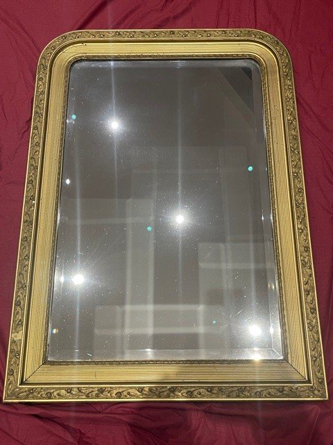 Miroir Cheminee Dore 1900 Decor Floral Art Nouveau 1900