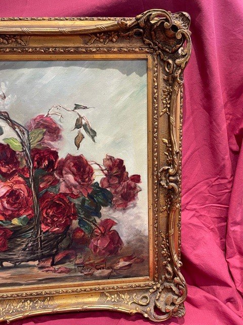 Grand Tableau Huile Sur Toile Nature Morte Mary Golay 1869-1944-photo-4