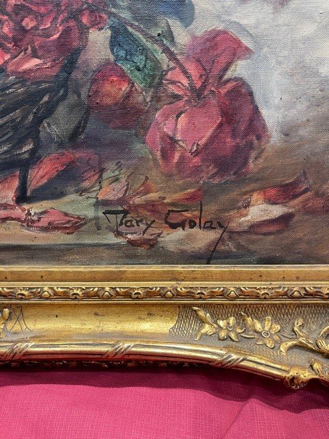 Grand Tableau Huile Sur Toile Nature Morte Mary Golay 1869-1944-photo-2