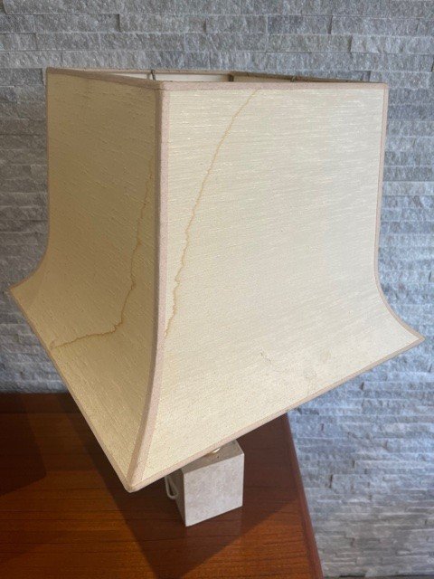 Pair Of Travertine Lamps By Philippe Barbier Design 1970-photo-4