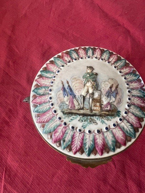 Bonbonnière Porcelain Box Capodimonte Naples XIX Emperor Napoleon Decor-photo-2