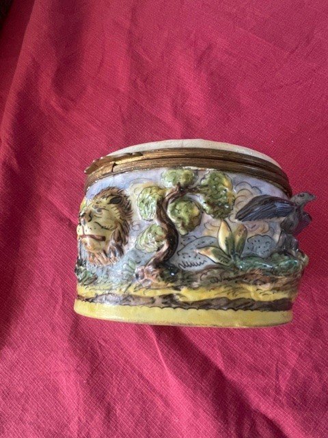 Bonbonnière Porcelain Box Capodimonte Naples XIX Emperor Napoleon Decor-photo-3