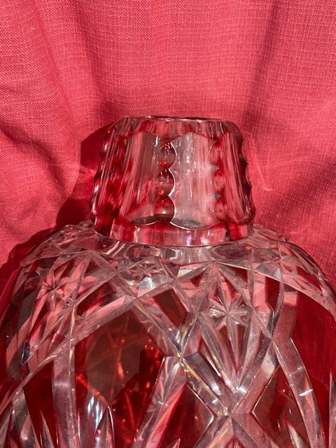 Red Crystal Overlay Vase-photo-2