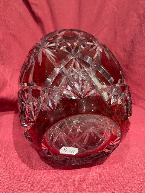 Red Crystal Overlay Vase-photo-3