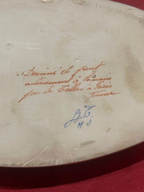 Boite Bonbonnière Porcelaine De Paris Décor Camille Le Tallec 1906-1991-photo-2