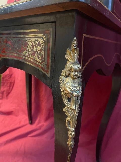 Secretary Bureau Gradin Napoleon III Boulle Marquetry-photo-4
