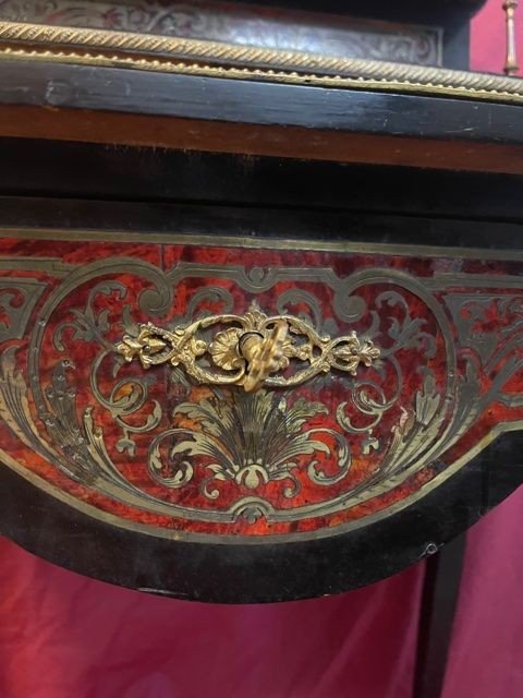 Secretary Bureau Gradin Napoleon III Boulle Marquetry-photo-5