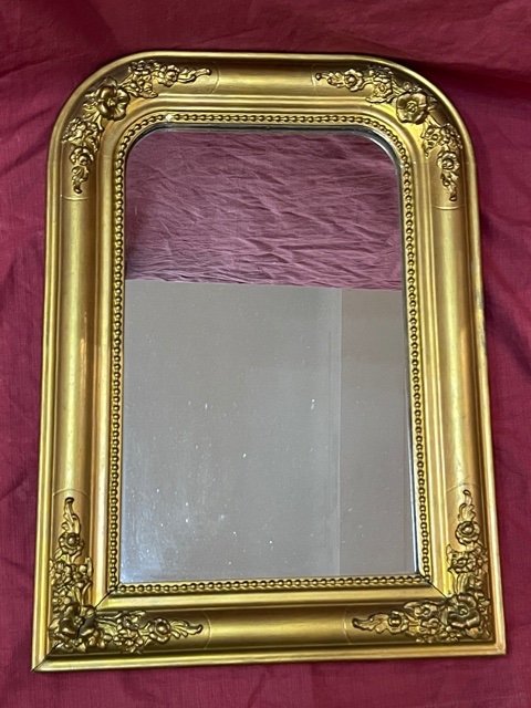 Petit Miroir Stuc Et Bois Doré XIX ème style Louis Philippe