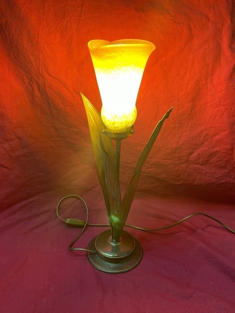 Lampe à Poser Pâte De Verre Style Art Nouveau 1900-photo-2