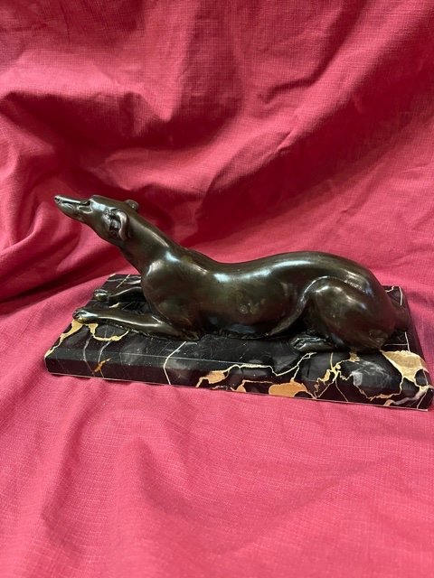 Statue Sculpture Greyhound Art Deco 1930-photo-3