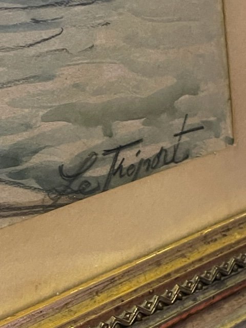 Grand Tableau Aquarelle Frank Will 1900-1951 Le Port Du Tréport-photo-2