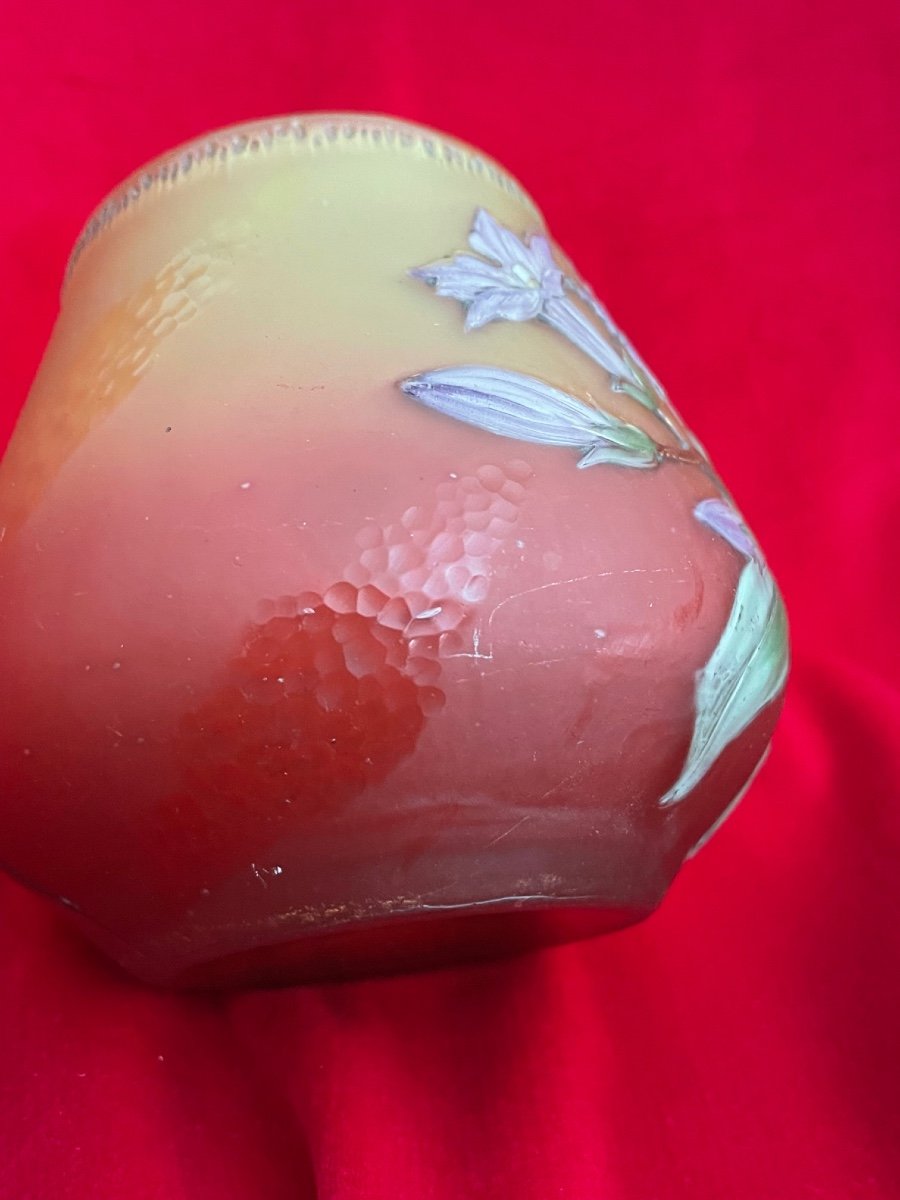 Vase Pâte De Verre Burgun Schverer Verrerie d'Art De Lorraine Meisenthal Période Emile Galle-photo-1