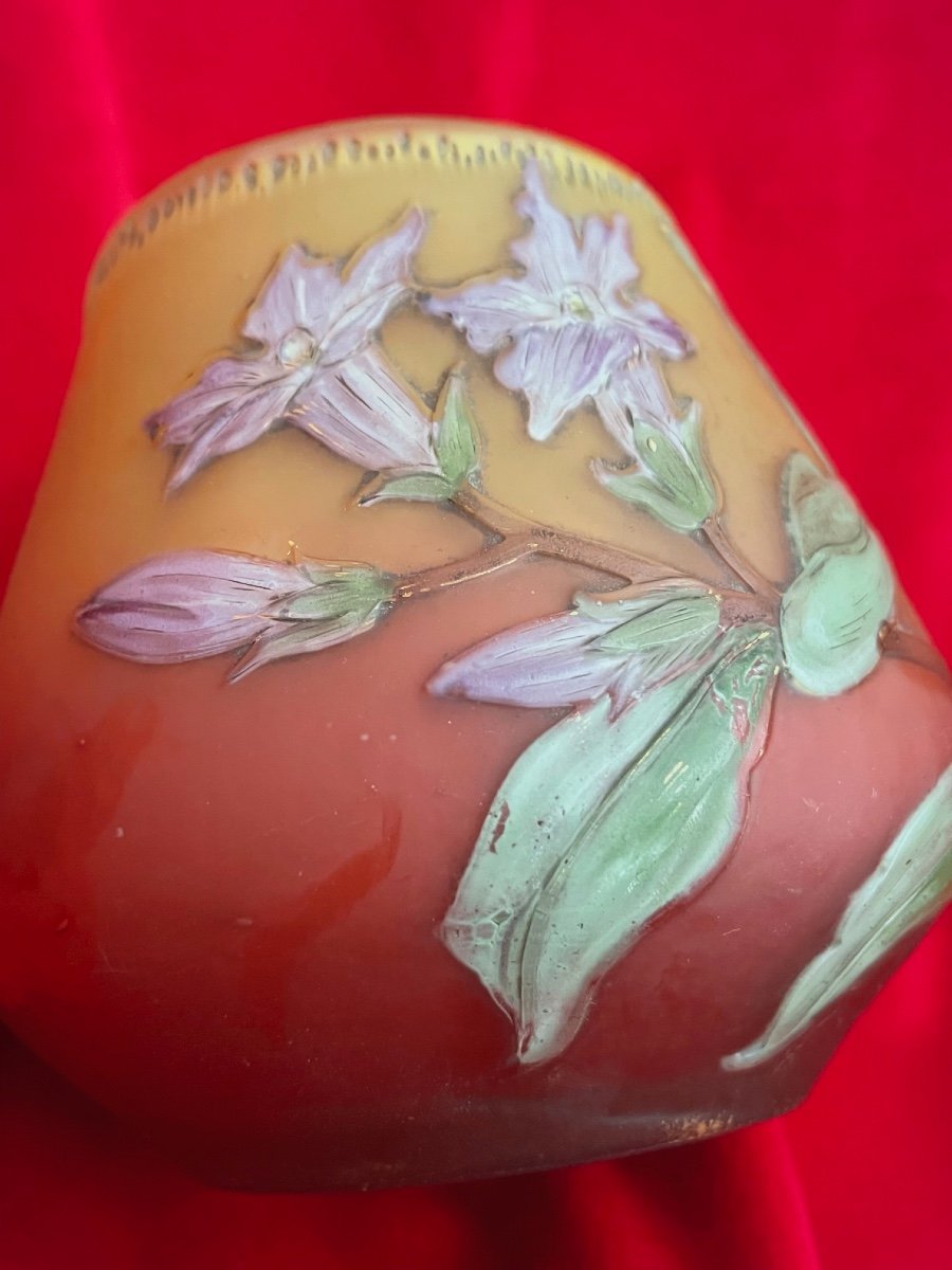 Vase Pâte De Verre Burgun Schverer Verrerie d'Art De Lorraine Meisenthal Période Emile Galle-photo-2