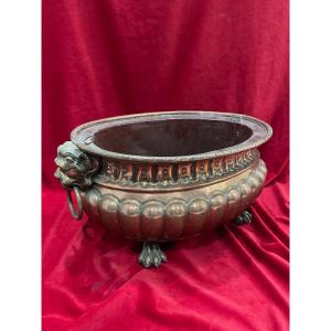 Imposing Lion Head Planter Empire Period Restoration Nineteenth