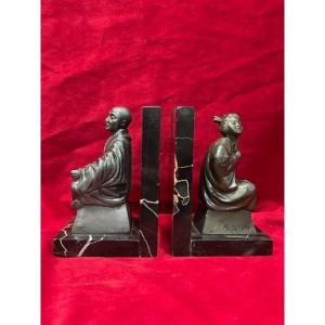 Pair Of Marble Bookends And Regulates By Adam Feron