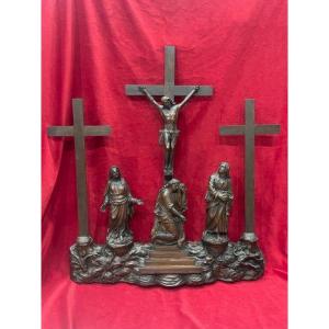 Great Calvary Crucifixion Wood Saint Lucy Caesar Bagard XVII
