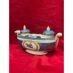 18th Century Sèvres Porcelain Gondola Inkwell