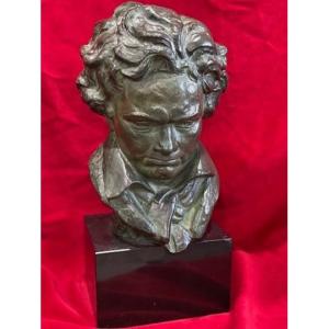 Buste Bronze Ludwig Van Beethoven Signe A.veriac