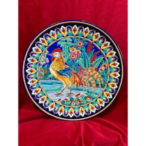 PLAT EMAUX LONGWY MODELE AU COQ