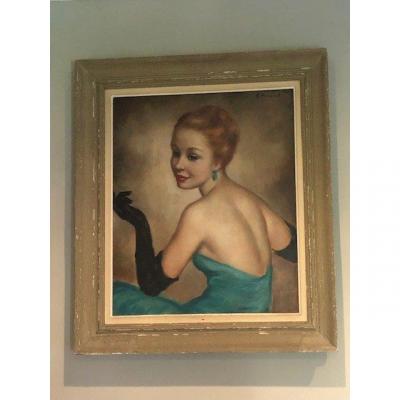 Georgette Nivert Canvas Painting Protrait d'Elegante