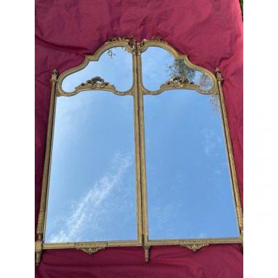 Louis XVI Style Golden Wood Mirror Screen