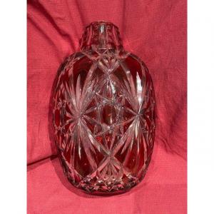 Red Crystal Overlay Vase