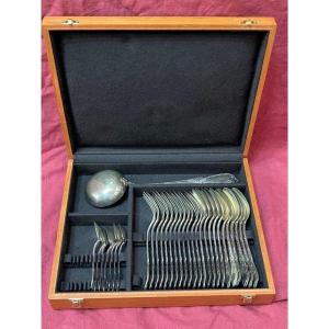Partie De Menagere Art Nouveau Adolphe Boulenger Argent Massif