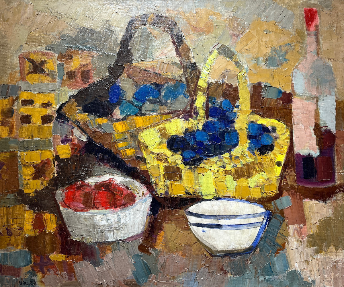 Jacques Hallez - Still Life With Two Baskets, 1979