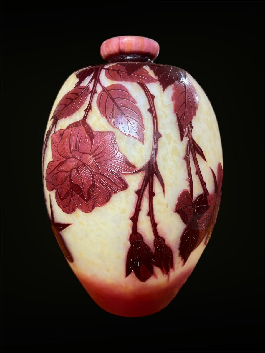 André Delatte Vase With Roses-photo-2