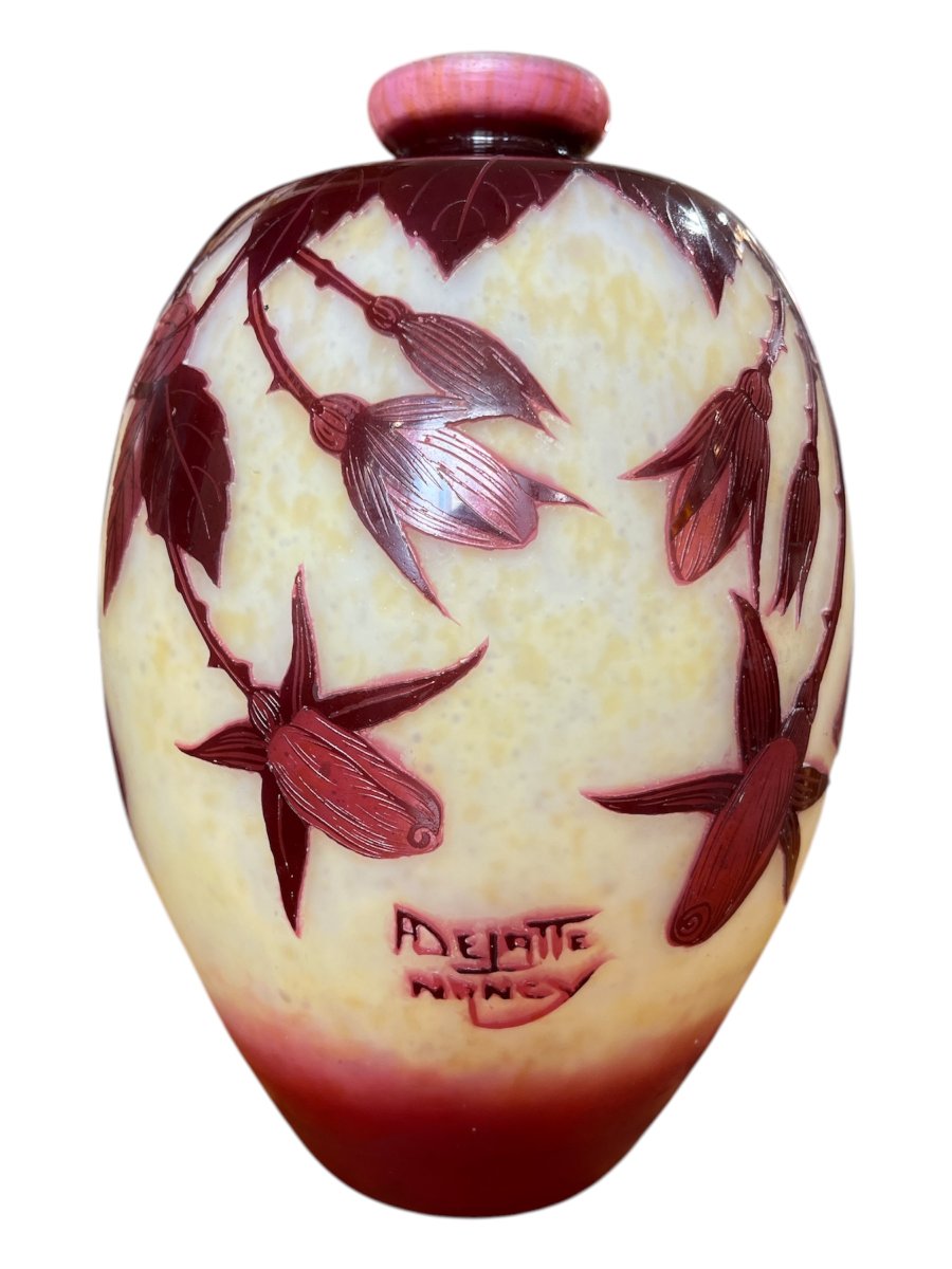 Vase Art nouveau André Delatte aux roses-photo-3