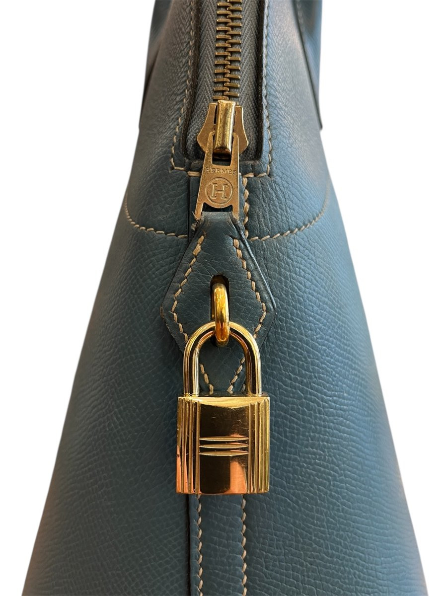 Sac Hermès Bolide 31 bleu jean-photo-4