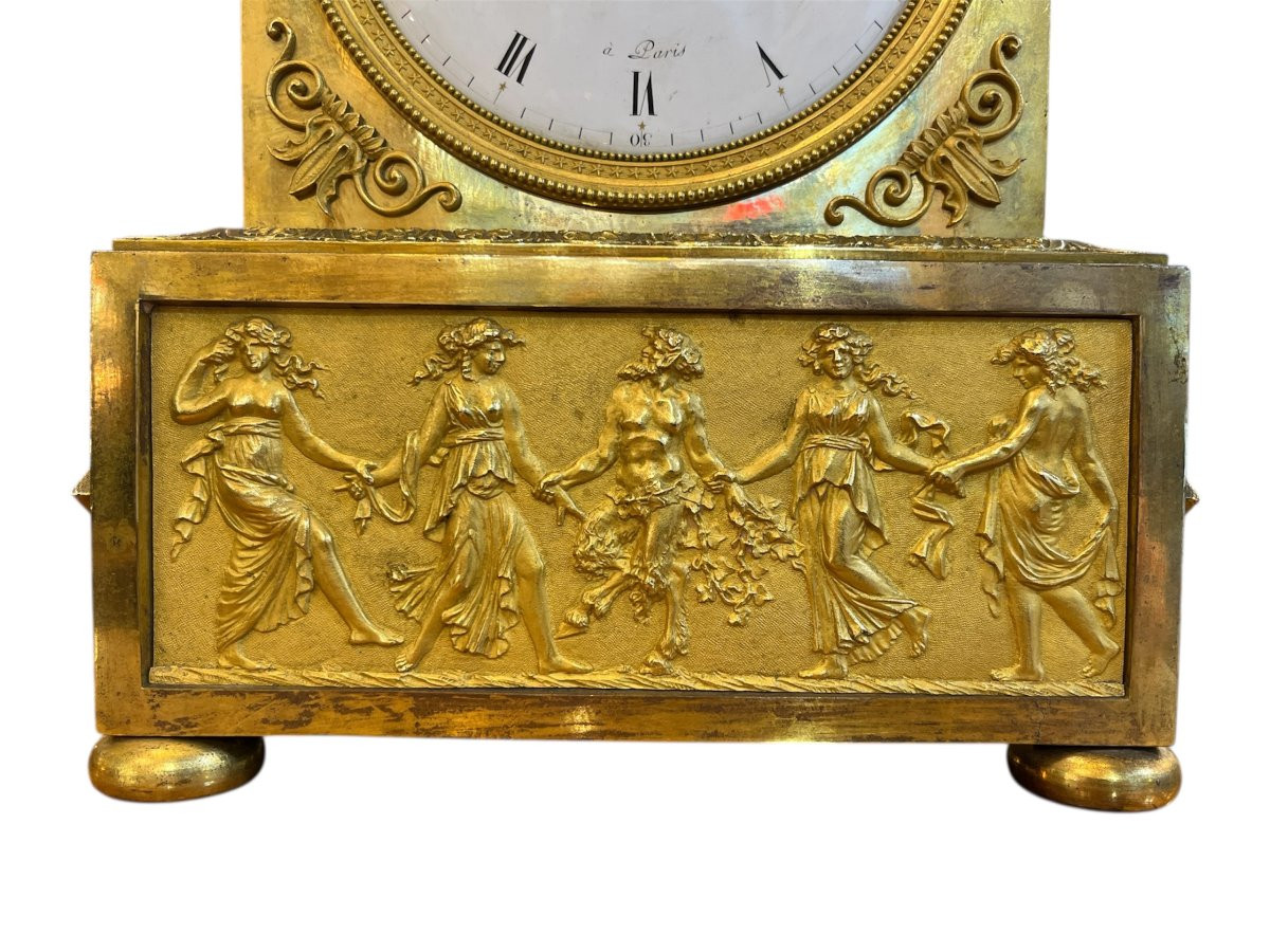 Louis XVI Period Clock In Gilt Bronze-photo-1