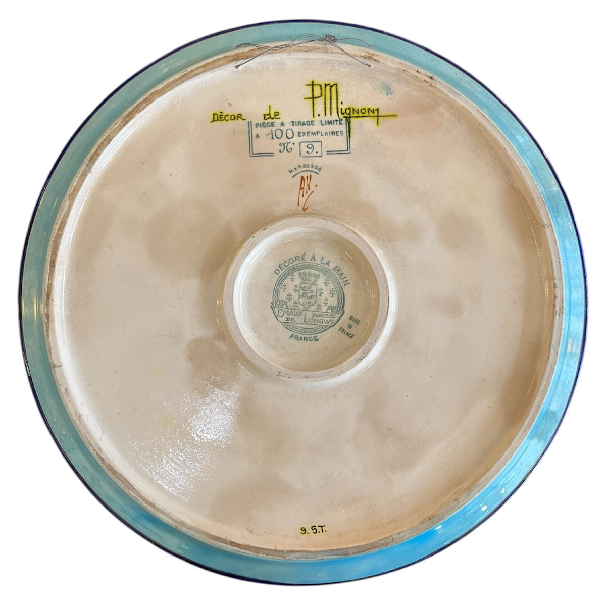 Plat en Émaux de Longwy à décor de paon-photo-3