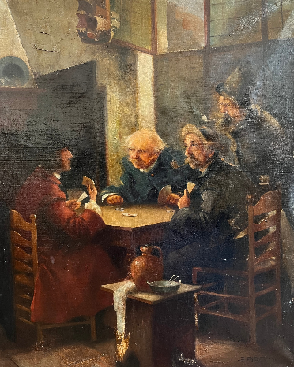 Eugen Adam - Partie de carte, XIXème