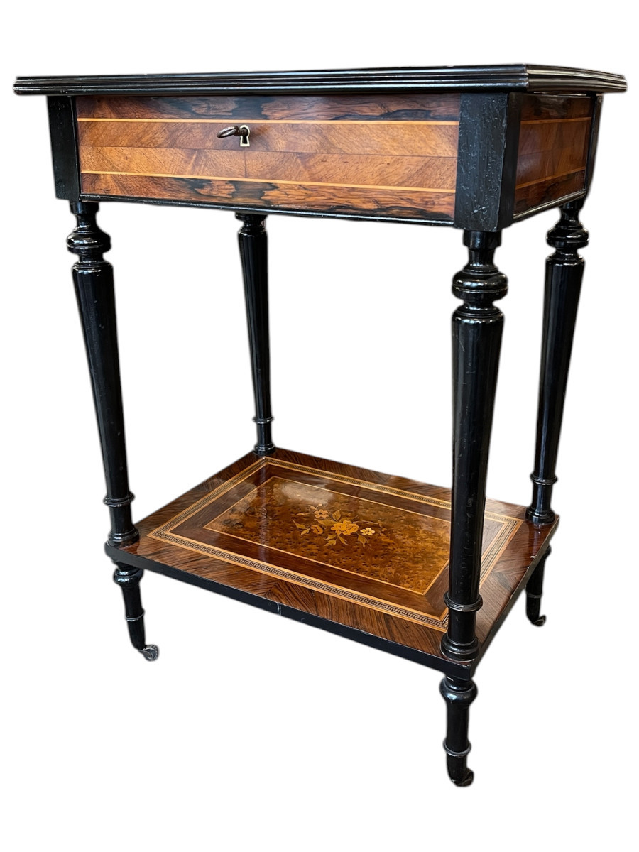 Travailleuse Napoléon III marquetée