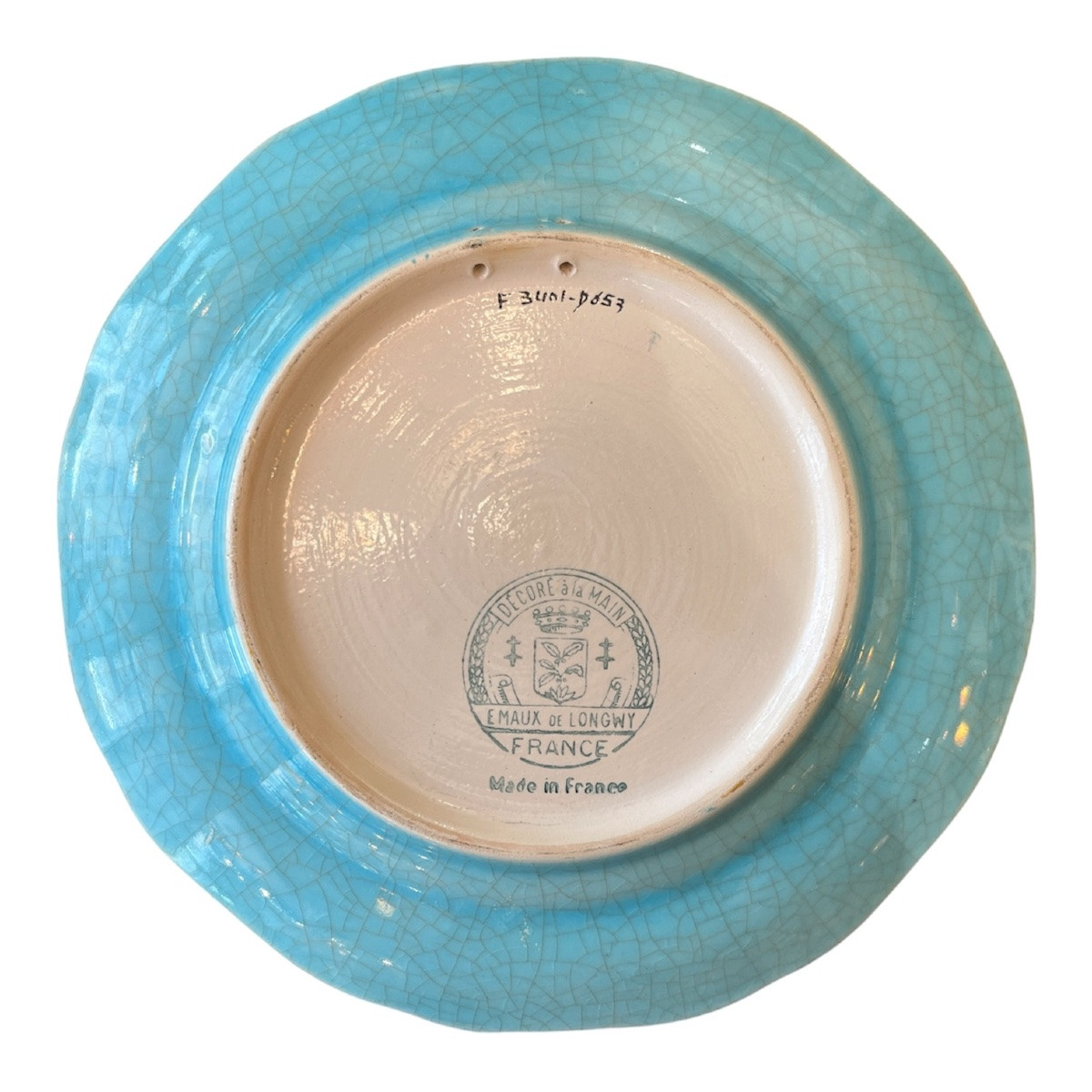 Plate In Emaux De Longwy With Apple Blossom Design-photo-2