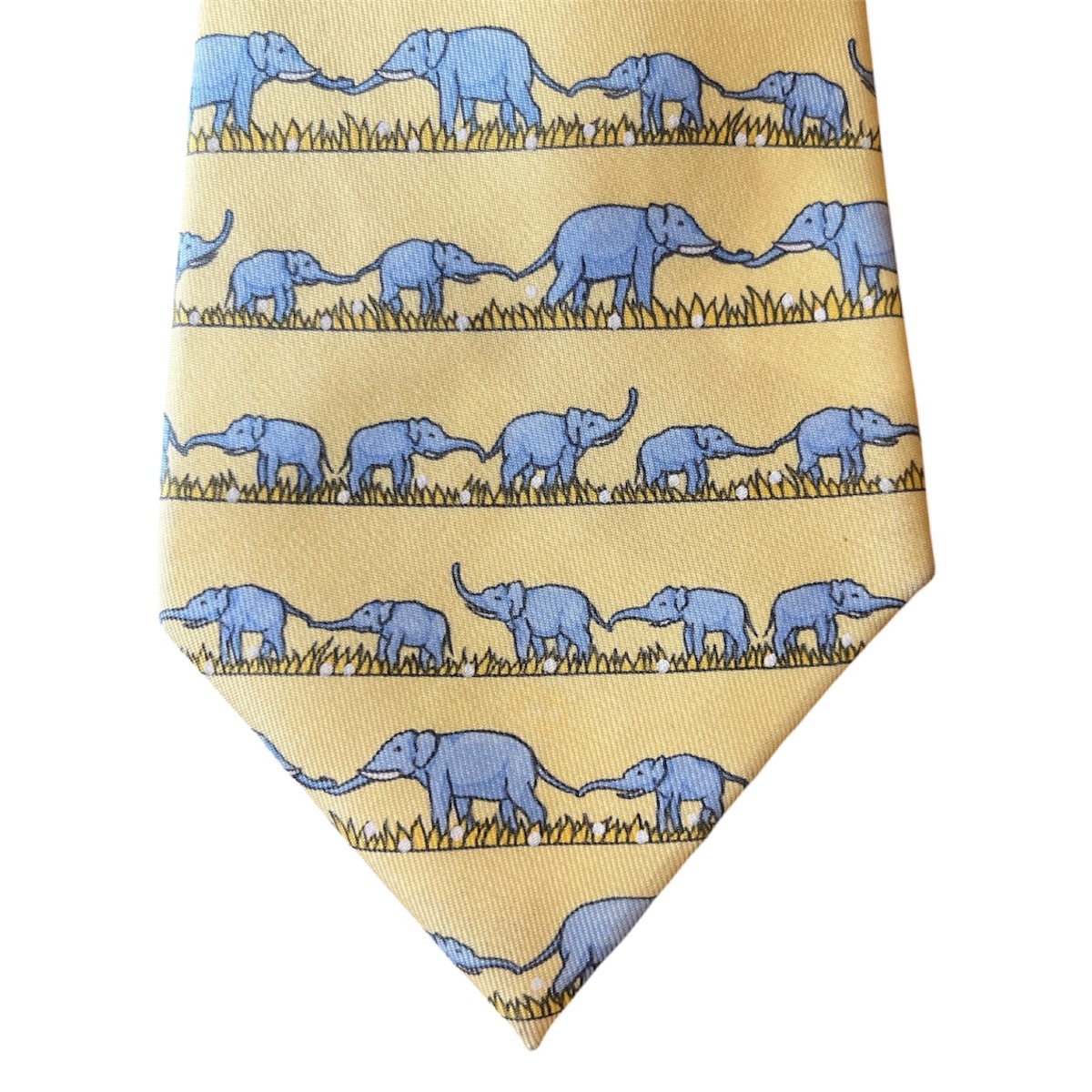 Cravate Hermès motif éléphants