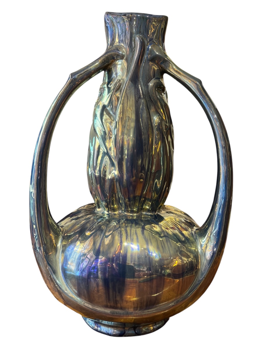 Flamed Stoneware Art Nouveau Vase Cythère Rambervillers-photo-2