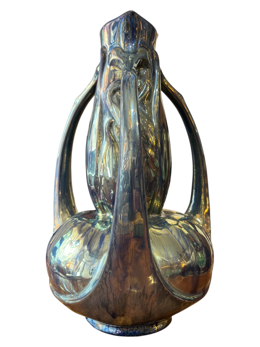 Flamed Stoneware Art Nouveau Vase Cythère Rambervillers