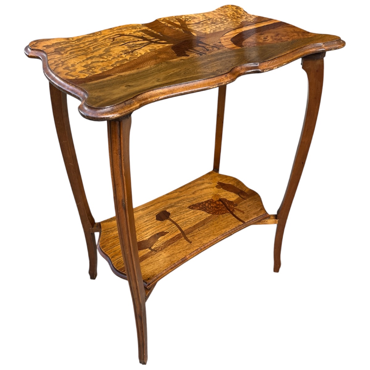 Table volante Art nouveau Émile Gallé au cerf