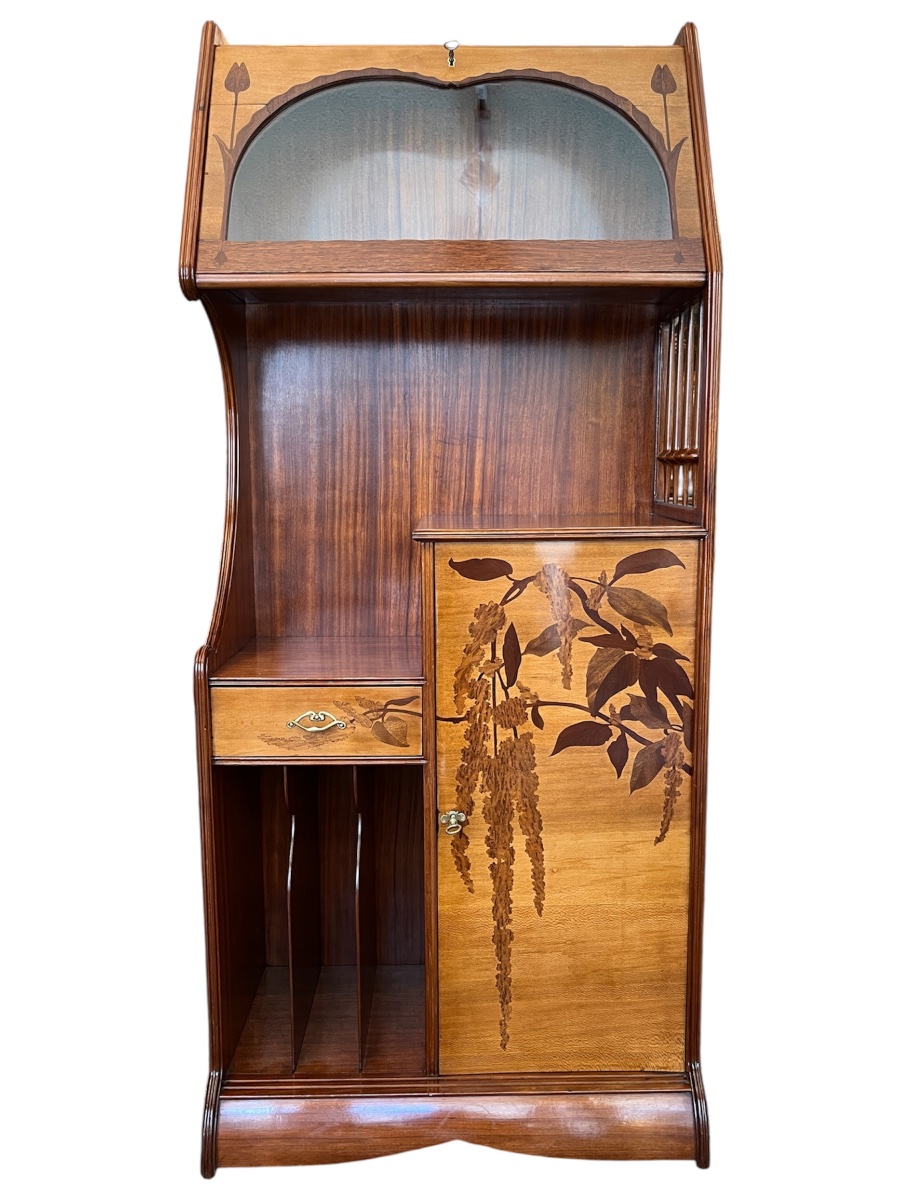 Art Nouveau Music Cabinet By Louis Majorelle, Featuring Wisteria