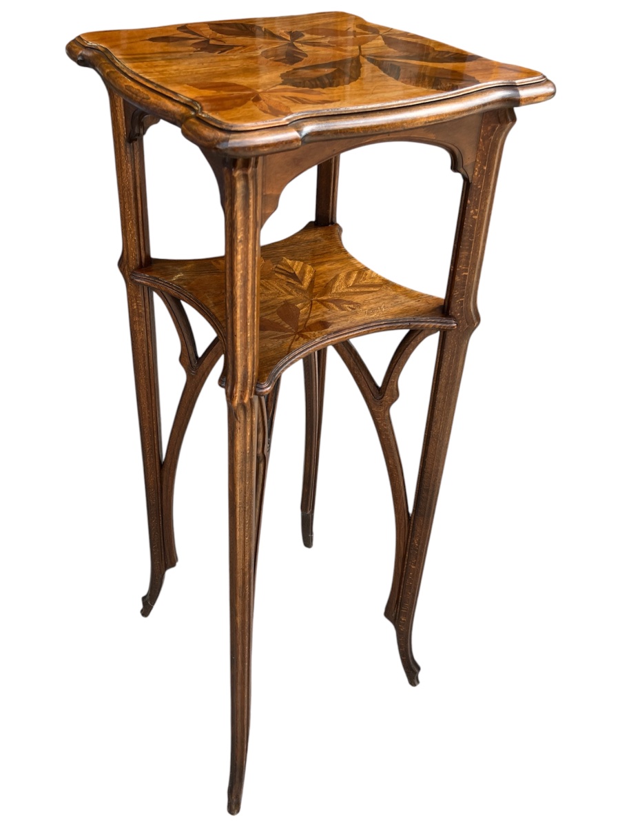 Art Nouveau Stool By émile Gallé With Chestnut Leaves