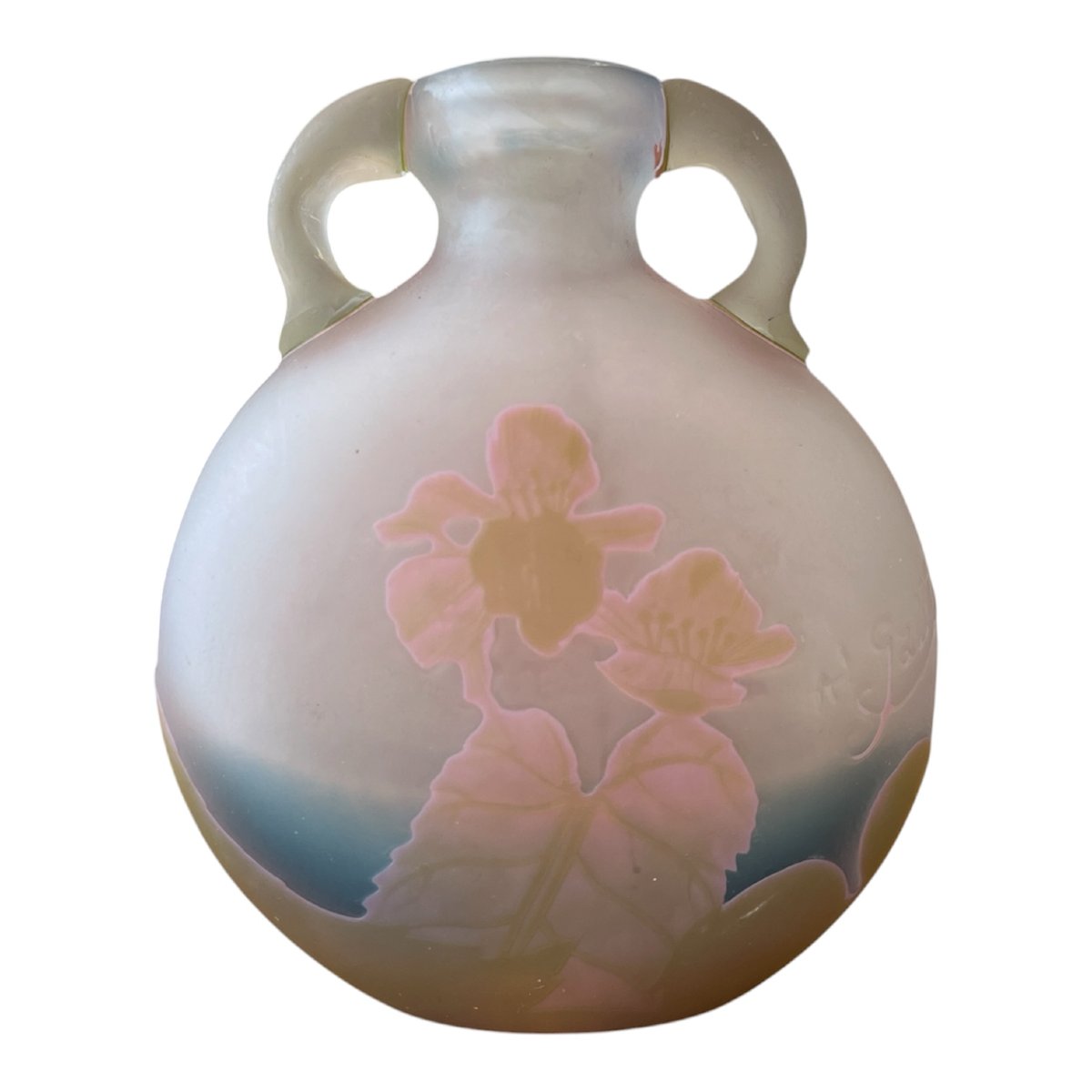 Art Nouveau Gourd-shaped Vase By émile Gallé With Clematis Motifs-photo-3
