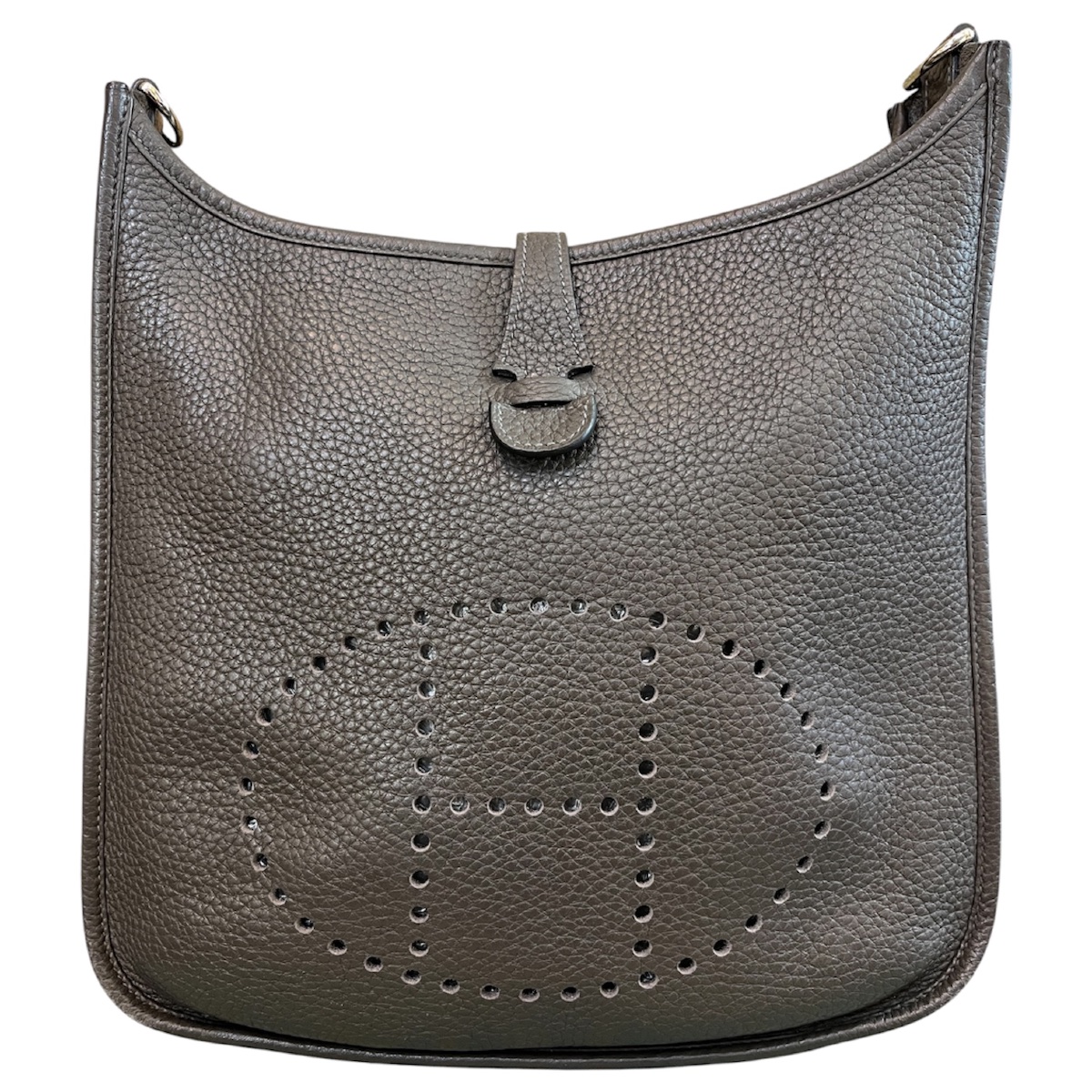 Sac Hermès Evelyne III PM gris graphite cuir de veau Clémence-photo-2