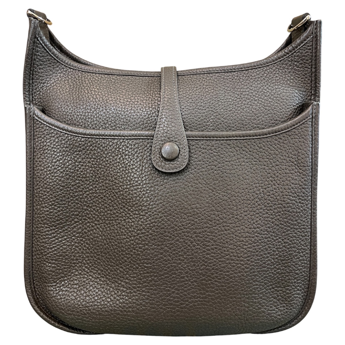 Sac Hermès Evelyne III PM gris graphite cuir de veau Clémence-photo-4