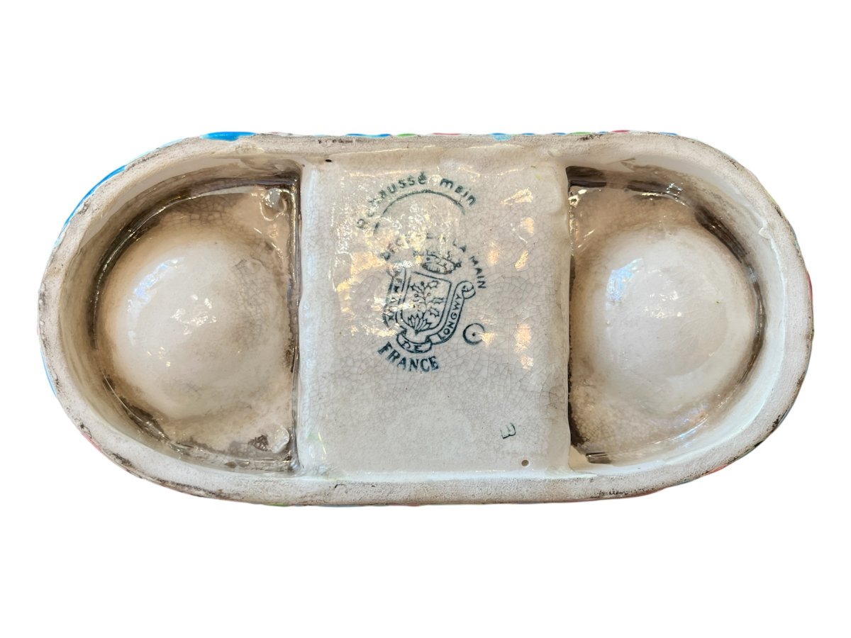 Longwy Enamel Cigarette Holder And Ashtray-photo-2