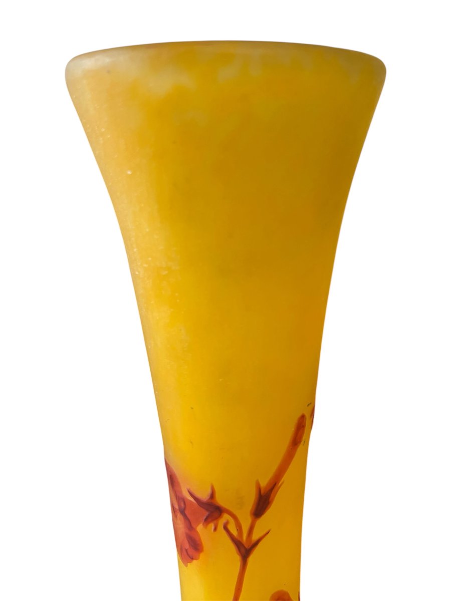 Vase Art nouveau Daum Nancy aux fleurs de tabac-photo-4